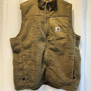 Carhartt Olive Sherpa Fleece Vest Men’s Large Tall